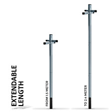 Pack of 2 Washing Line Clothes Post Pole Galvanised 2.4m/8ft with Ground Sockets