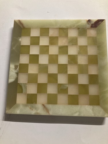 Green marble chess board - marble, stone