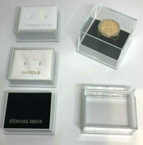 Earring stud boxes clear - boxes, lid