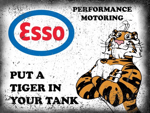 Esso oil sign tiger metal - sign, wall