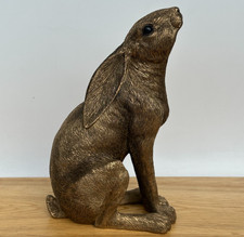 Bronze Moongazing Hare figurine Leonardo Reflections ornament decoration (18cm)