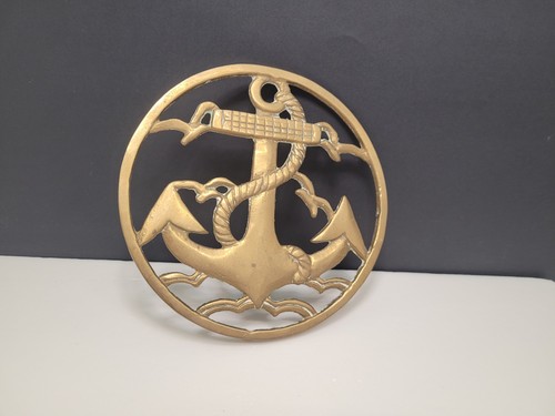 Vintage brass trivet ships - vintage,