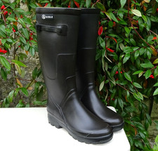 Aigle Benyl Wellington Boots UK Size 9.5 EU 44 Black Noir Wellies