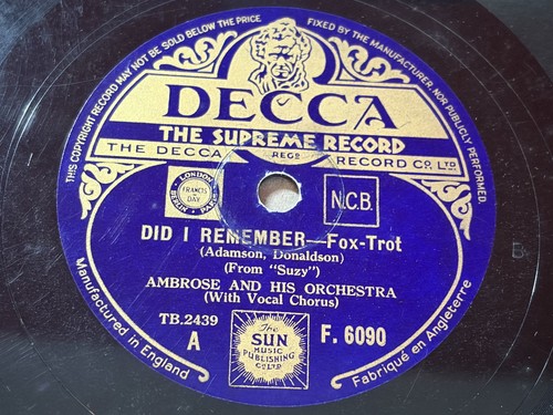 Ambrose did remember decca - ambrose, i