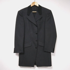 Magee "Prince Edward" Charcoal Grey & Black Wool Long Suit Jacket Short, Ex-Hire