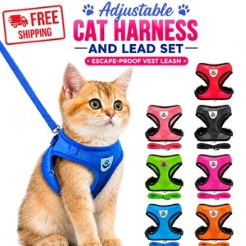 Adjustable cat harness and - harness,