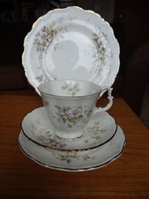 ROYAL ALBERT HAWORTH 4 PIECE TEA SET CUP SAUCER SIDE PLATE & SALAD PLATE SECONDS