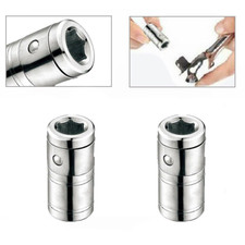 1/4" square hole to 1/4" 6.3mm Hex Screwdriver Bit Adapter Holder Socket 2PCS