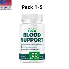 New 1-5Pack Healthy Flow Blood Support Formula - 60 Capsules