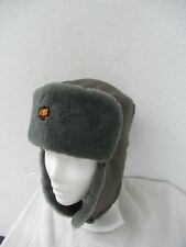 East German army grey fur lined winter hat cap military Communist NVA DDR clothb