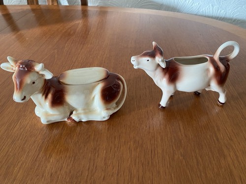 Cow milk jug - and, bowl