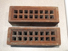 2 RECLAIMED CLAY AIR BRICKS TERRACOTTA 9 x 3" IMPERIAL -  EXCELLENT CONDITION