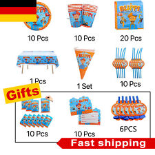 BLIPPI Kids Birthday Party Tableware Set Decoration Plates Cups Napkins