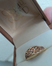 Attractive Clogau Welsh 9ct Rose & Yellow Gold Queen Eleanor Celtic Ring  size M