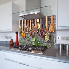 Spices Toughened Glass Kitchen Splashback - Adhesive Included