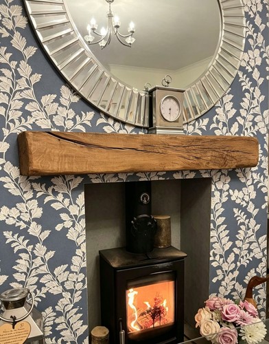 Farmhouse oak mantle piece - oak,