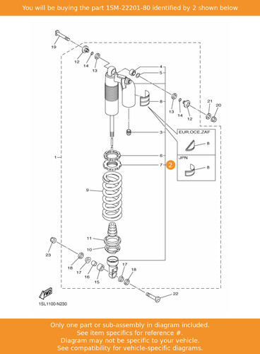 Yamaha damper sub - sub, assy