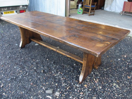 Edwardian heavy oak refectory - edwardian,