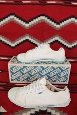 Vintage Vans Made in USA Off White Plimsole Mens 9.5/10 Cap Toe Very Rare 90's