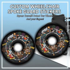 Wheelchair Spoke Guard Sticker Kit | Optional Spoke Guards | Durable Vinyl Wheel