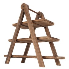 Cupcake Display Rectangle Platter Wooden Farmhouse 3 Tiered Serving Stand