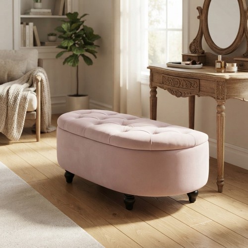 Luxurious pink ottoman storage - luxurious,