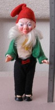 Vintage Crolly Doll Larry the Lucky Leprechaun Elf Blue Bead Eyes  7.5" Tall