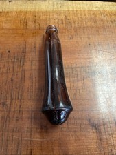 Antique Amber Glass Torpedo/Inverted Bottom Bottle