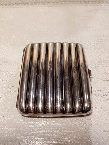 Solid silver cigarette - cigarette, case