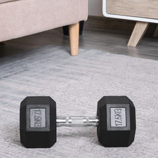 17.5kg Rubber Hex Dumbbell -