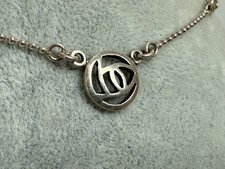 Vintage Sterling Silver Pendant Necklace Sea Gems Charles Rennie Mackintosh Rose