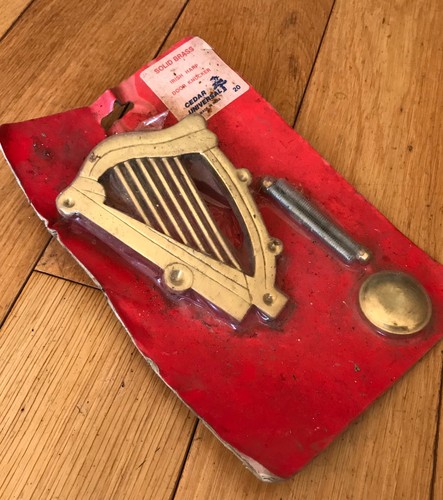 Vintage brass harp door - brass,