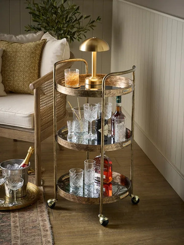 Round antiqued glass drinks - round,