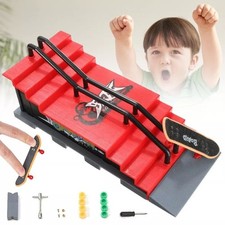 Kid's Skateboard Fingerboard Ramps Skate Park Tech Deck Ramp Kit Mini Toys Gifts