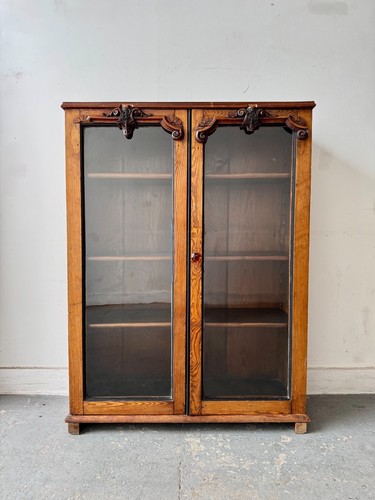 Antique glazed display cabinet - antique,