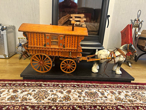 Wooden horse drawn caravan - wooden, horse-drawn