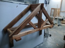 Wooden front door porch canopy