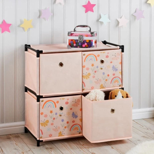 Kids storage unit - pink, cube