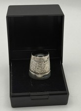 Sterling Silver and Jet Thimble