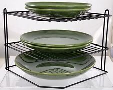 3 -Tier Corner Plate Kitchen Cupboard Organizer Storage Rack Black by Buckingham