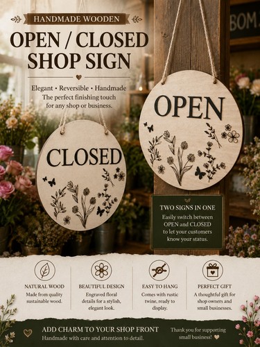 Shop sign open closed plaque - sign,