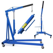 Mobile Hydraulic Engine Crane Hoist Lift Folding Blue 2t Ton INDUSTRIAL WORKSHOP