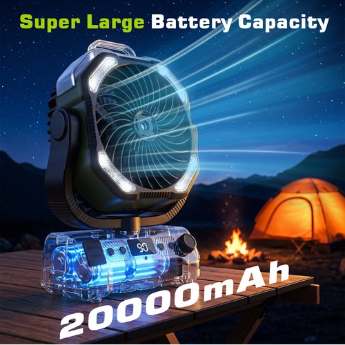 Portable camping fan - portable, fan,20000mah