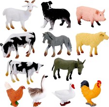 12 Pcs Farm Animal Toys