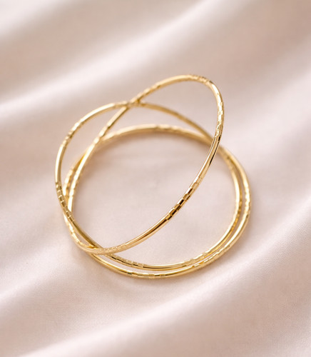 Facet bangle 14k gold - facet,