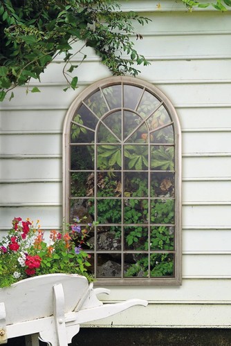 Large mirror cream - large, rustic
