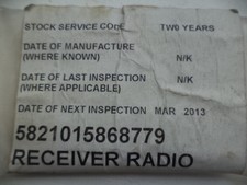 RADIO RECEIVER ,UK FORCES