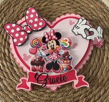 Minnie Mouse inspired Cake Topper personalised name  And Age