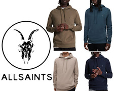 All Saints "Raven OTH" Men's Pullover Ramskull Hoodie (A101)
