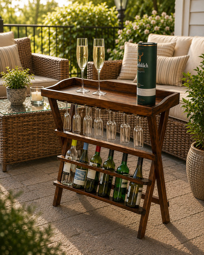 Sheesham wood folding wine - wood,